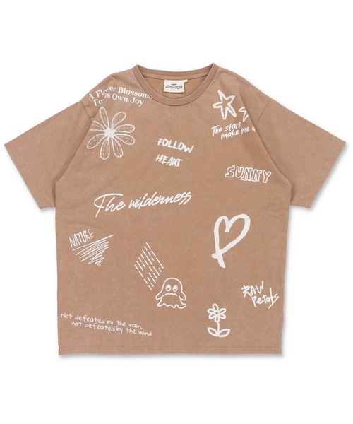 SPINNS(スピンズ)の「ヴィンテージライクプリントTシャツ/ペイントロゴ(Tシャツ/カットソー・メンズ・ブラウン/ブラック/ホワイト・ONESIZE)」の3枚目の写真