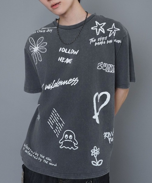 SPINNS(スピンズ)の「ヴィンテージライクプリントTシャツ/ペイントロゴ(Tシャツ/カットソー・メンズ・ブラウン/ブラック/ホワイト・ONESIZE)」の19枚目の写真