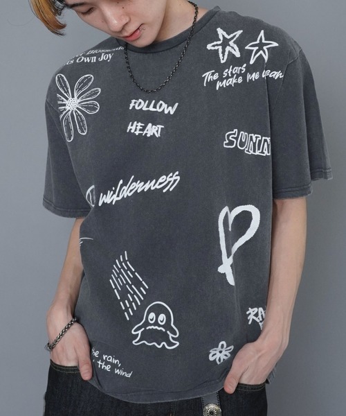 SPINNS(スピンズ)の「ヴィンテージライクプリントTシャツ/ペイントロゴ(Tシャツ/カットソー・メンズ・ブラウン/ブラック/ホワイト・ONESIZE)」の20枚目の写真