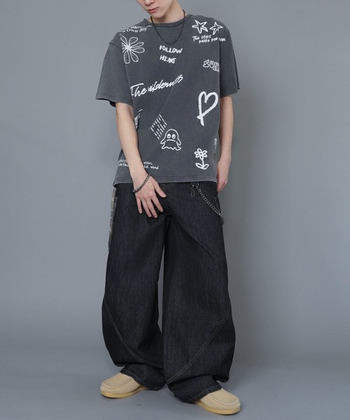 SPINNS(スピンズ)の「ヴィンテージライクプリントTシャツ/ペイントロゴ(Tシャツ/カットソー・メンズ・ブラウン/ブラック/ホワイト・ONESIZE)」の11枚目の写真