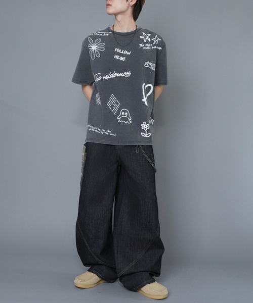 SPINNS(スピンズ)の「ヴィンテージライクプリントTシャツ/ペイントロゴ(Tシャツ/カットソー・メンズ・ブラウン/ブラック/ホワイト・ONESIZE)」の12枚目の写真