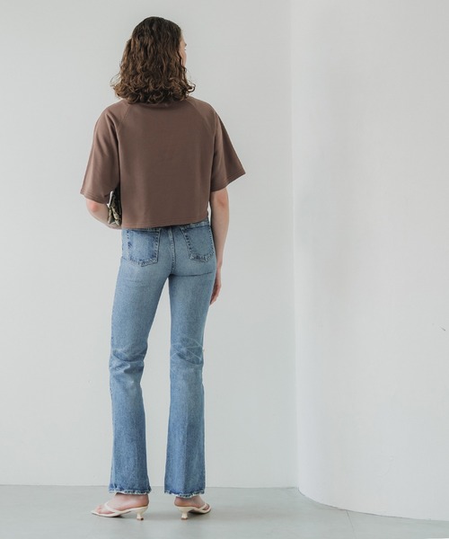 tシャツ M1874 ミニ裏毛デザインＴ レディース ikka tシャツ ミニ裏毛スウェットライク半袖Tシャツ レディース