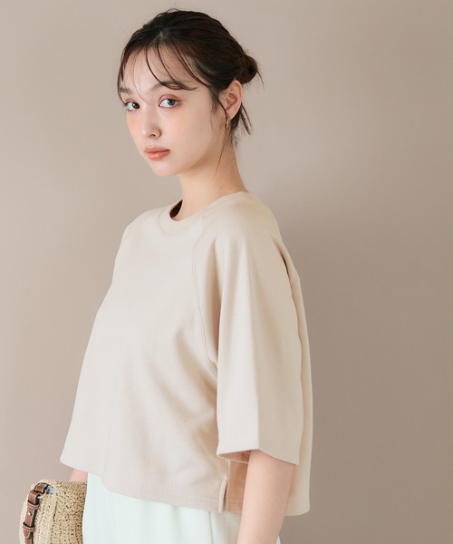 coca(coca)(コカ)の「ミニ裏毛ラグランTシャツ(Tシャツ/カットソー・レディース・ライトベージュ/ブラック/グレー/ブラウン・S/M/L)」の19枚目の写真