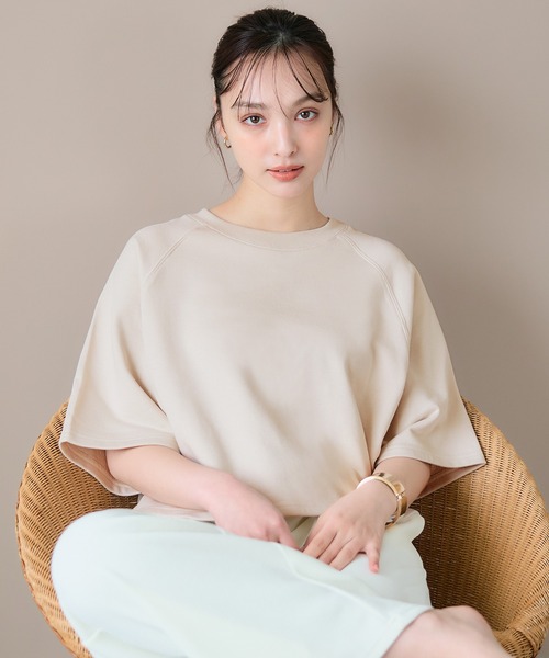 coca(coca)(コカ)の「ミニ裏毛ラグランTシャツ(Tシャツ/カットソー・レディース・ライトベージュ/ブラック/グレー/ブラウン・S/M/L)」の20枚目の写真
