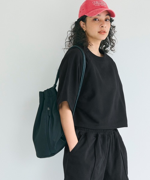 coca(coca)(コカ)の「ミニ裏毛ラグランTシャツ(Tシャツ/カットソー・レディース・ライトベージュ/ブラック/グレー/ブラウン・S/M/L)」の6枚目の写真