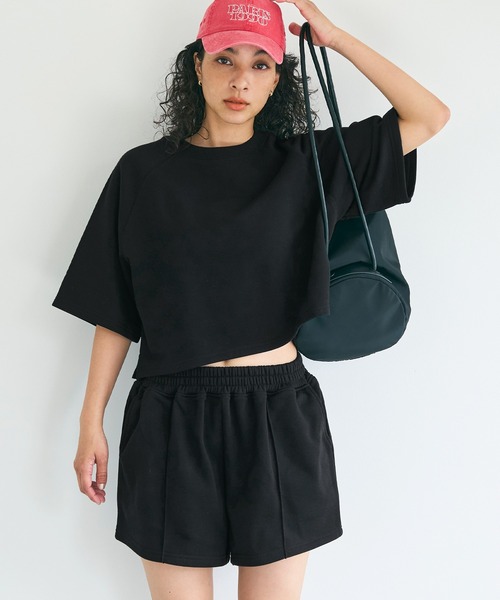 coca(coca)(コカ)の「ミニ裏毛ラグランTシャツ(Tシャツ/カットソー・レディース・ライトベージュ/ブラック/グレー/ブラウン・S/M/L)」の8枚目の写真