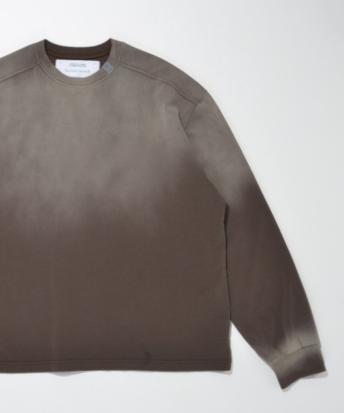オーバーダイ加工クルーネックスウェット/Sun faded Sweat L/S T-shirt 
