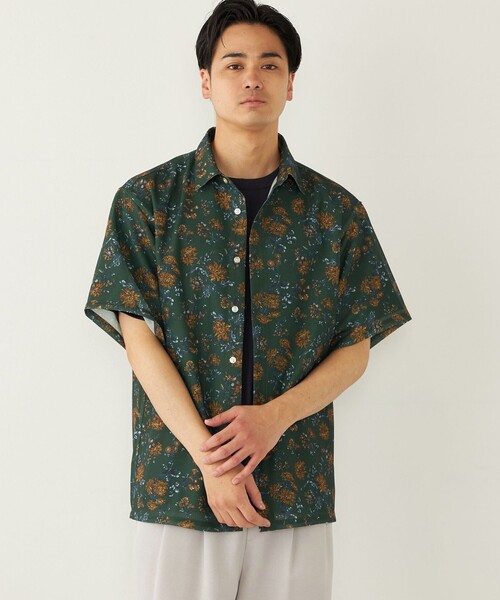SHIPS Colors(シップス カラーズ)の「SHIPS Colors:〈洗濯機可能〉メッシュ 総柄 プリント シャツ(シャツ/ブラウス・メンズ・ライトホワイト/グリーン/イエロー系その他2/ネイビー・MEDIUM/LARGE/X-LARGE)」の11枚目の写真