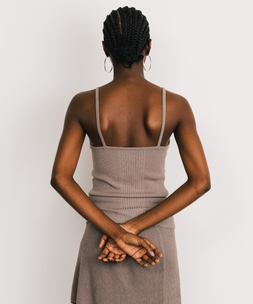 CREDONA(クレドナ)の「ACETATE KNIT CAMI/アセテートニットキャミ(キャミソール・レディース・ブラック/グレー系その他・FREE)」の10枚目の写真