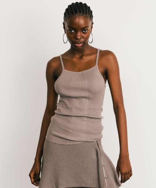 CREDONA(クレドナ)の「ACETATE KNIT CAMI/アセテートニットキャミ(キャミソール・レディース・ブラック/グレー系その他・FREE)」の9枚目の写真