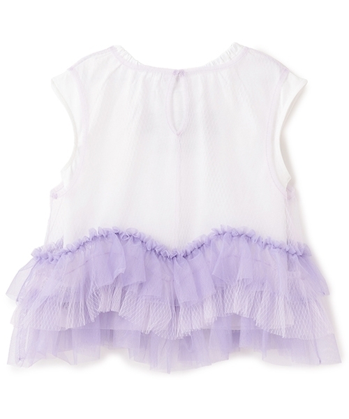 ANNA SUI mini（アナスイ・ミニ）の「チュールタンクトップ＋Tシャツset（Tシャツ/カットソー・キッズ・ターコイズブルー/ホワイト・130cm/140cm/150cm/120cm）」の19枚目の写真