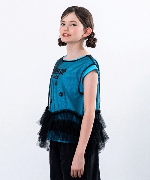 セール】チュールタンクトップ＋Tシャツset（Tシャツ/カットソー