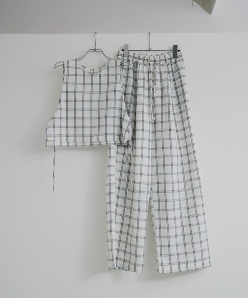 lit（リット）の「Check Side Knot Tops（シャツ/ブラウス・レディース・オフホワイト/ブラック・FREE）」の13枚目の写真