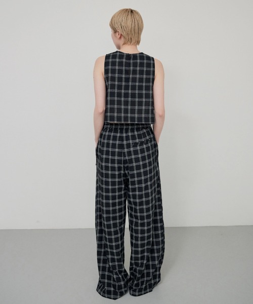 lit（リット）の「Check Side Knot Tops（シャツ/ブラウス・レディース・オフホワイト/ブラック・FREE）」の8枚目の写真