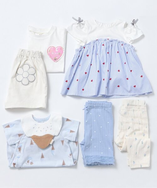 apres les cours（アプレレクール）の「【接触冷感・吸水速乾】4柄アソートドッキング半袖トップス（Tシャツ/カットソー・キッズ・アイボリー/レッド/ブラウン/ネイビー・140/130/120/110/100/90/80）」の15枚目の写真