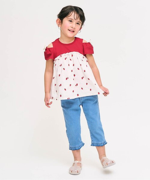 apres les cours(アプレレクール)の「【接触冷感・吸水速乾】4柄アソートドッキング半袖トップス(Tシャツ/カットソー・キッズ・アイボリー/レッド/ブラウン/ネイビー・140/130/120/110/100/90/80)」の21枚目の写真