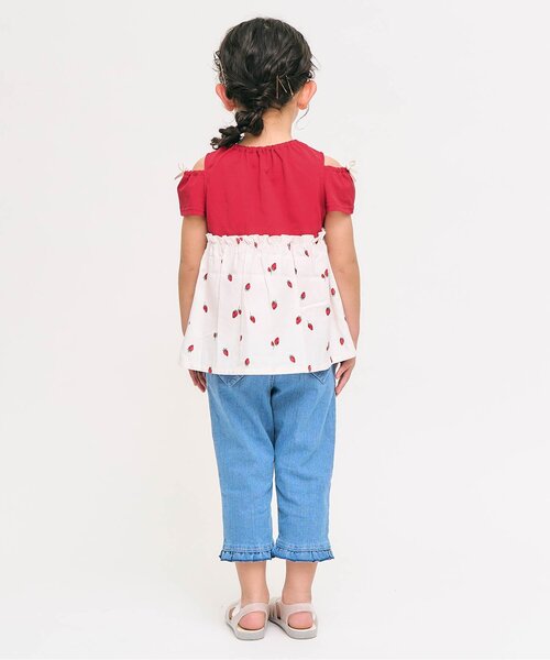 apres les cours(アプレレクール)の「【接触冷感・吸水速乾】4柄アソートドッキング半袖トップス(Tシャツ/カットソー・キッズ・アイボリー/レッド/ブラウン/ネイビー・140/130/120/110/100/90/80)」の20枚目の写真