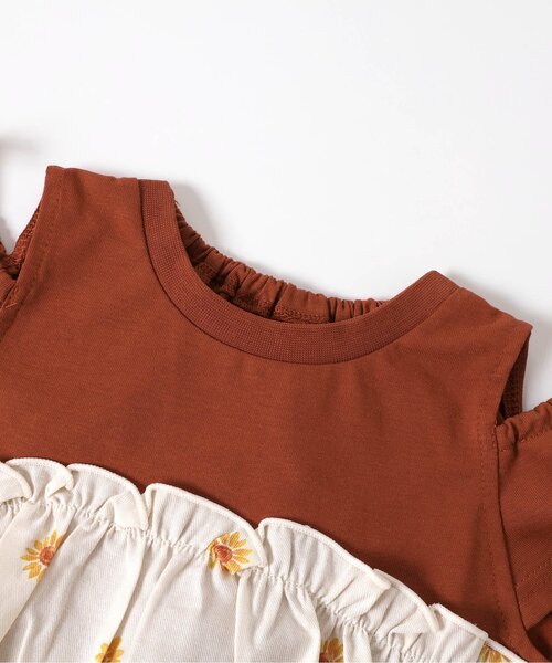 apres les cours(アプレレクール)の「【接触冷感・吸水速乾】4柄アソートドッキング半袖トップス(Tシャツ/カットソー・キッズ・アイボリー/レッド/ブラウン/ネイビー・140/130/120/110/100/90/80)」の10枚目の写真