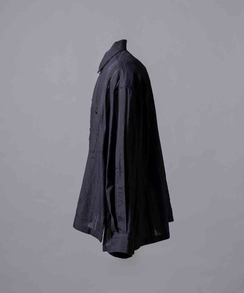 メゾンスペシャル 長袖シャツ 黒 UNISEX》4 Colors Chambray Washable Wool Prime-Over Regular