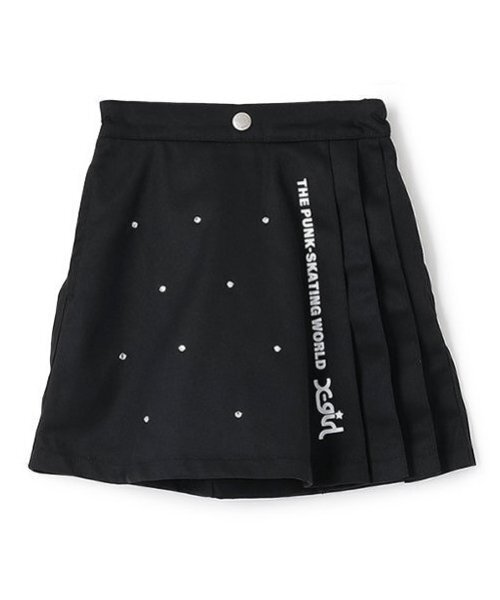 X-girl Stages（エックスガールステージス）の「スタッズサイドプリーツスカート（スカート・キッズ・ブラック/カラフル・110cm/100cm/90cm/140cm/130cm/120cm）」の3枚目の写真