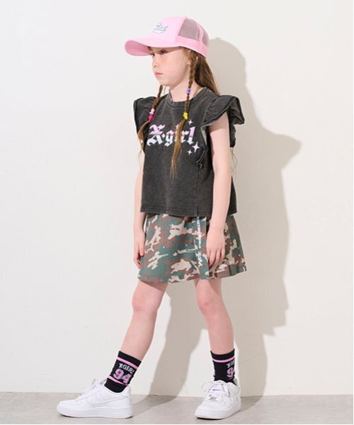 X-girl Stages（エックスガールステージス）の「スタッズサイドプリーツスカート（スカート・キッズ・ブラック/カラフル・110cm/100cm/90cm/140cm/130cm/120cm）」の16枚目の写真