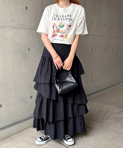Freesia by andme（フリージアバイアンドミー）の「フォトアイコンプリント半袖Tシャツ（Tシャツ/カットソー・レディース・オフホワイト/ピンク/キナリ・M）」の8枚目の写真