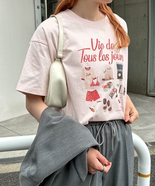 Freesia by andme（フリージアバイアンドミー）の「フォトアイコンプリント半袖Tシャツ（Tシャツ/カットソー・レディース・オフホワイト/ピンク/キナリ・M）」の17枚目の写真