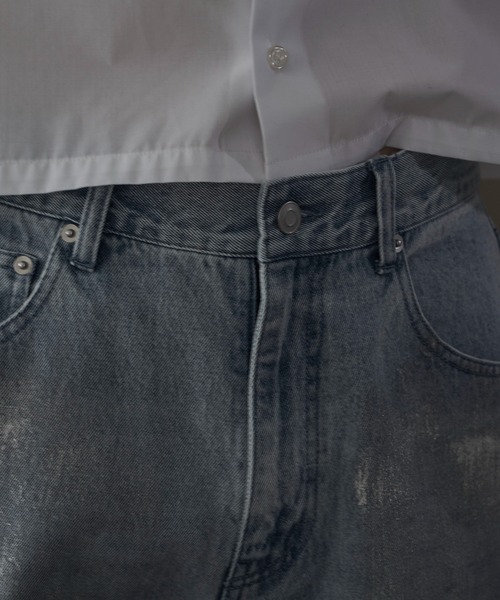 LUCY（ルーシー）の「LUCY/シルバープリントバギーフレアデニム（デニムパンツ・メンズ・ブラック系2/ライトインディゴブルー・MEDIUM/LARGE）」の8枚目の写真