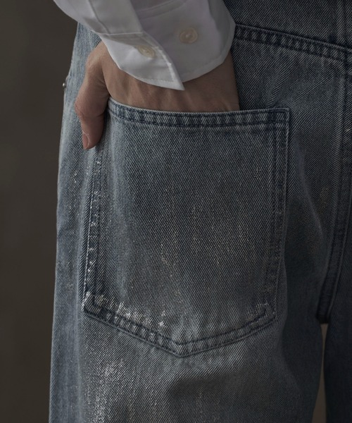 LUCY（ルーシー）の「LUCY/シルバープリントバギーフレアデニム（デニムパンツ・メンズ・ブラック系2/ライトインディゴブルー・MEDIUM/LARGE）」の6枚目の写真