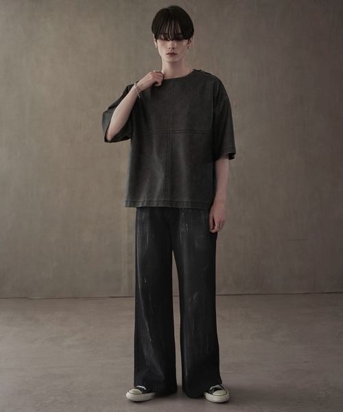 LUCY（ルーシー）の「LUCY/シルバープリントバギーフレアデニム（デニムパンツ・メンズ・ブラック系2/ライトインディゴブルー・MEDIUM/LARGE）」の10枚目の写真