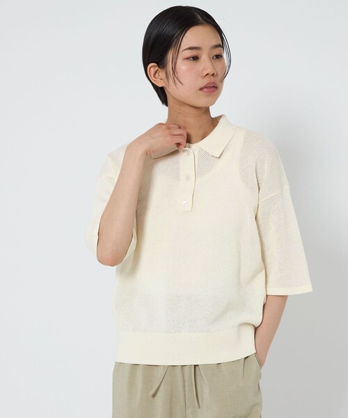 セール】＜CITEN＞メッシュポロエリニット（ポロシャツ）｜CITEN