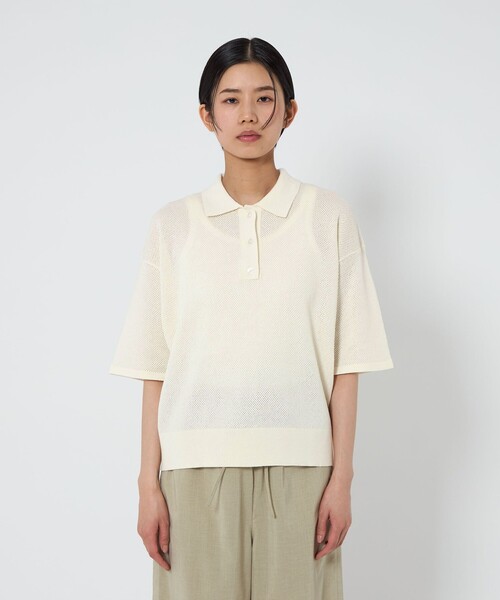 口コミ・レビューで人気商品を探そう セール】＜CITEN＞メッシュポロエリニット（ポロシャツ）｜CITEN トップス