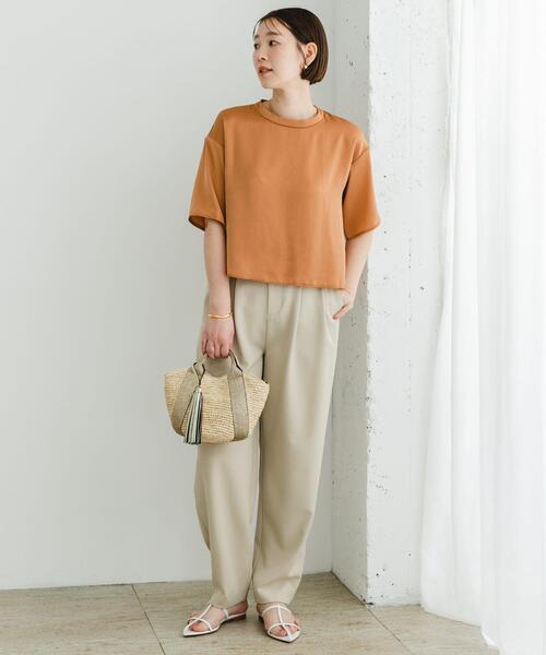 F by ROSSO（エフバイロッソ）の「F by ROSSO　ウォッシャブルサテンTシャツ（シャツ/ブラウス・レディース・ネイビー/オレンジ系その他/シルバー・FREE）」の4枚目の写真