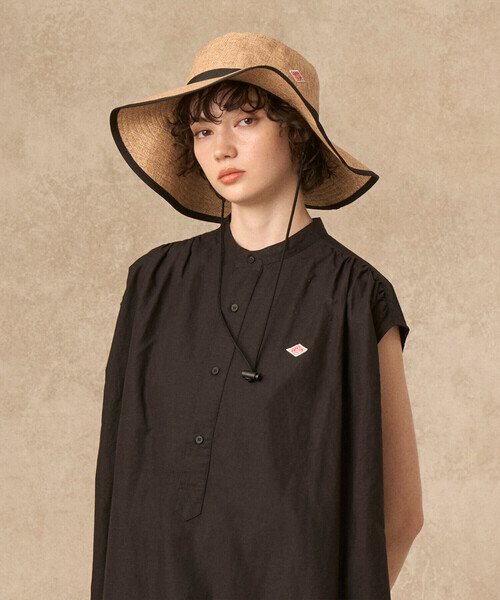 DANTON（ダントン）の「RAFFIA-LIKE POLYESTER BUCKET HAT（ハット・レディース・ベージュ/ブラック・F）」の10枚目の写真