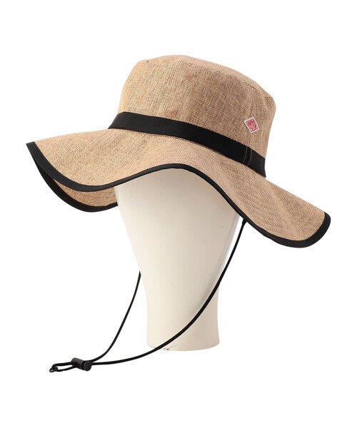 DANTON（ダントン）の「RAFFIA-LIKE POLYESTER BUCKET HAT（ハット・レディース・ベージュ/ブラック・F）」の4枚目の写真