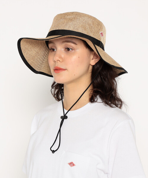 DANTON（ダントン）の「RAFFIA-LIKE POLYESTER BUCKET HAT（ハット・レディース・ベージュ/ブラック・F）」の3枚目の写真