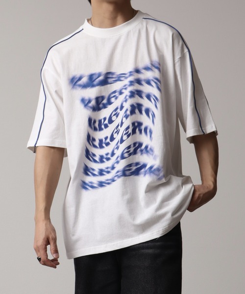 袖パイピングプリントロゴTシャツ（Tシャツ/カットソー）｜Art