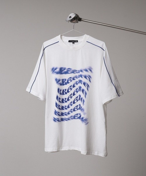 新品未着用 SEA ホワイト ロゴプリント 長袖Tシャツ 袖パイピングプリントロゴTシャツ(Tシャツ/カットソー)|Art