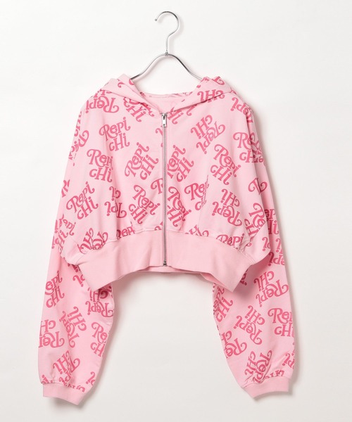 repipi armario（レピピ アルマリオ）の「【HOnOKAコラボ】ZIPパーカー【セットアップ着用可能】（パーカー・キッズ・ブラック/ピンク/レッド・MEDIUM/LARGE）」の10枚目の写真