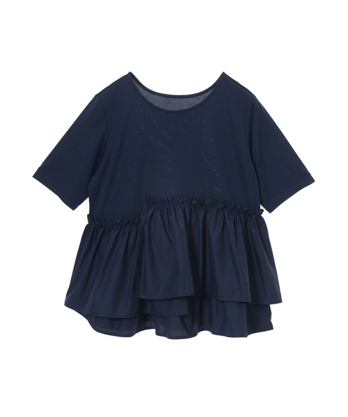 fifth(フィフス)の「【接触冷感】アシンメトリードッキングTシャツ(Tシャツ/カットソー・レディース・ネイビー/ホワイト・M)」の17枚目の写真