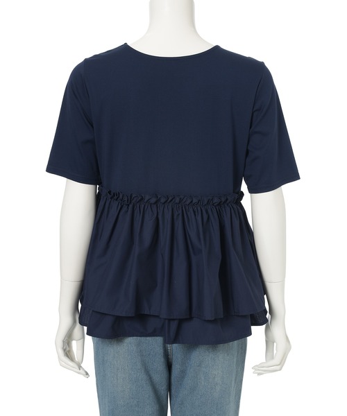 セール】【接触冷感】アシンメトリードッキングTシャツ（Tシャツ