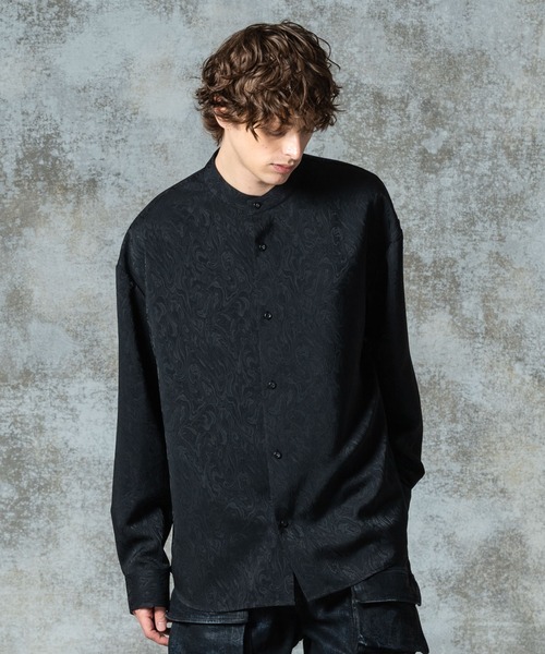 glamb(グラム)の「Glamour Stand Collar Shirt / グラマースタンドカラーシャツ(シャツ/ブラウス・メンズ・レッド/ブラック・S/M/L)」の2枚目の写真