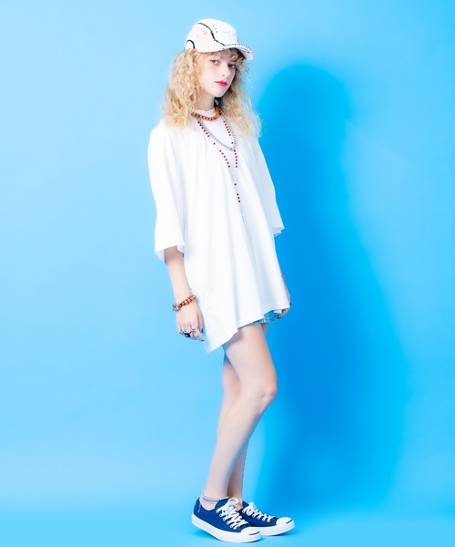 a.p.o.v.(エーピーオービー)の「a.p.o.v. クロスネックオーバーサイズTシャツ(Tシャツ/カットソー・メンズ・ベージュ/ブラック/グレー/ホワイト・ONESIZE)」の16枚目の写真