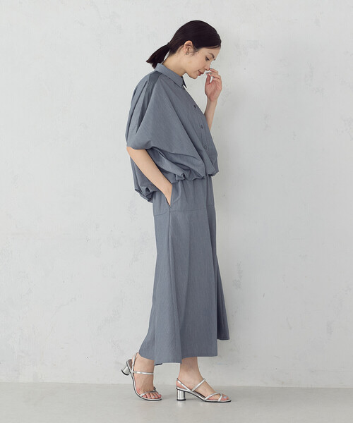 COMME CA ISM(コムサイズム)の「切り替えフレア スカート / セットアップ対応(スカート・レディース・グレー/サックスブルー・FREE)」の5枚目の写真