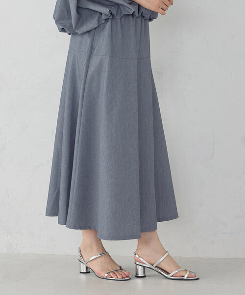 COMME CA ISM(コムサイズム)の「切り替えフレア スカート / セットアップ対応(スカート・レディース・グレー/サックスブルー・FREE)」の7枚目の写真