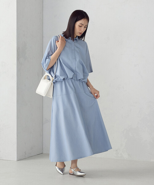 COMME CA ISM(コムサイズム)の「切り替えフレア スカート / セットアップ対応(スカート・レディース・グレー/サックスブルー・FREE)」の10枚目の写真