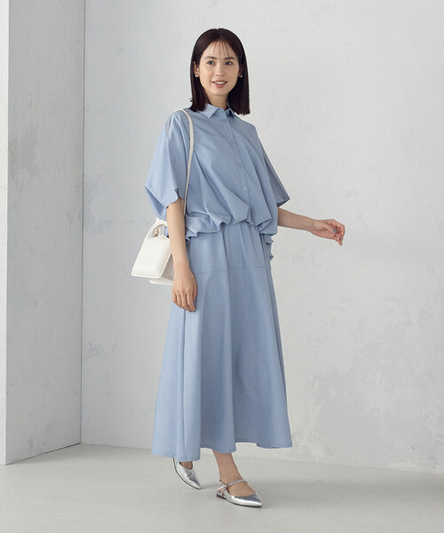 COMME CA ISM(コムサイズム)の「切り替えフレア スカート / セットアップ対応(スカート・レディース・グレー/サックスブルー・FREE)」の11枚目の写真