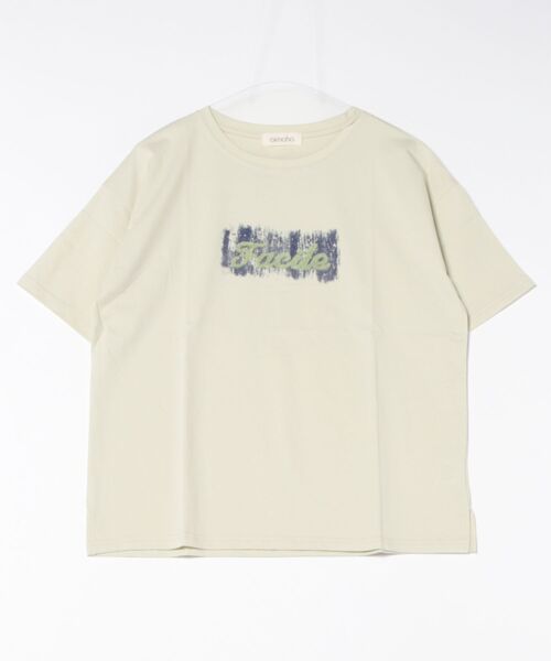 aimoha(アイモハ)の「ロゴプリントゆるTシャツ (SS)(Tシャツ/カットソー・レディース・ブルー/ライトベージュ/ホワイト/ライトグリーン/ライトグレー・FREE)」の21枚目の写真