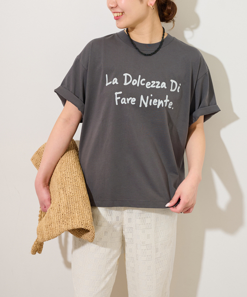 JOURNAL STANDARD relume(ジャーナルスタンダード レリューム)の「コットンペイントロゴTEE(Tシャツ/カットソー・レディース・チャコールグレー/ホワイト・FREE)」の5枚目の写真