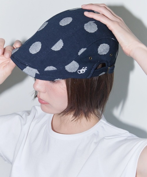 FANCY CLUB(ファンシークラブ)の「FANCY CLUB/ドットハンチングCAP(ハンチング/ベレー帽・レディース・ネイビー/グレー・FREE)」の1枚目の写真
